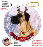 Great Dane Fawn Uncropped Howliday Dog Christmas Ornament
