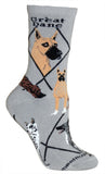 Great Dane Dog Breed Novelty Socks Gray