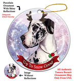 Great Dane Fawn Cropped Howliday Dog Christmas Ornament
