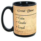 Faithful Friends Great Dane Black Uncropped Dog Breed Coffee Mug