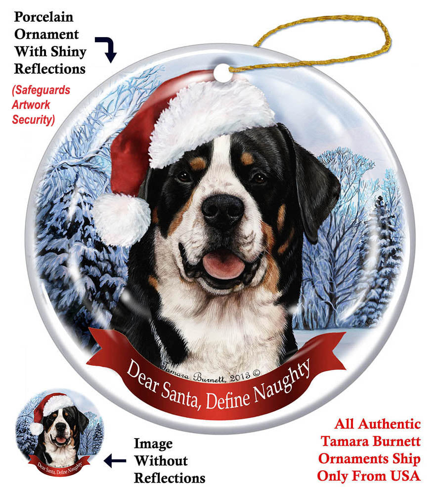 Greater Swiss Mountain Dog Howliday Dog Christmas Ornament