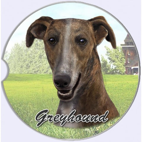 Greyhound Brindle Sandstone Absorbent Dog Breed Car Coaster
