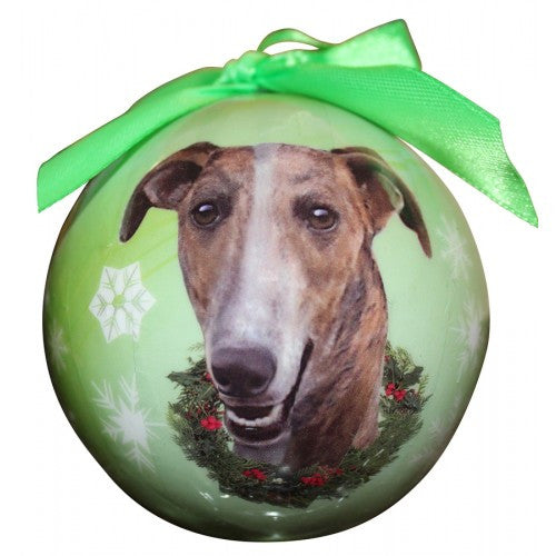 Greyhound Brindle Shatterproof Dog Breed Christmas Ornament