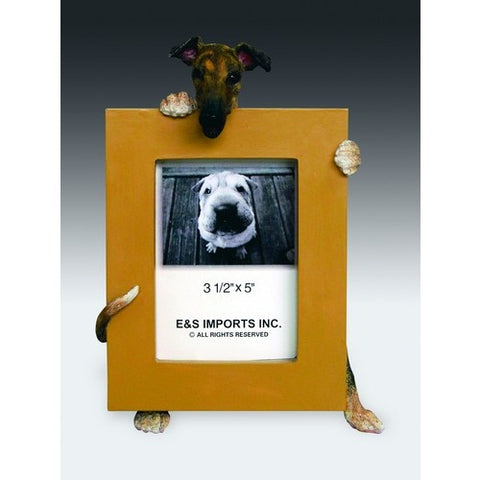 Greyhound Brindle Dog Picture Frame Holder