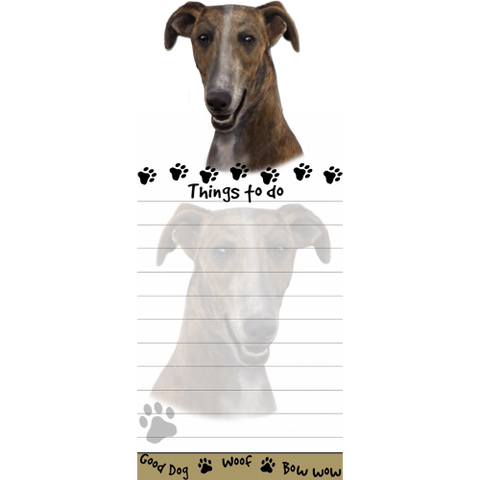 Greyhound Brindle List Stationery Notepad