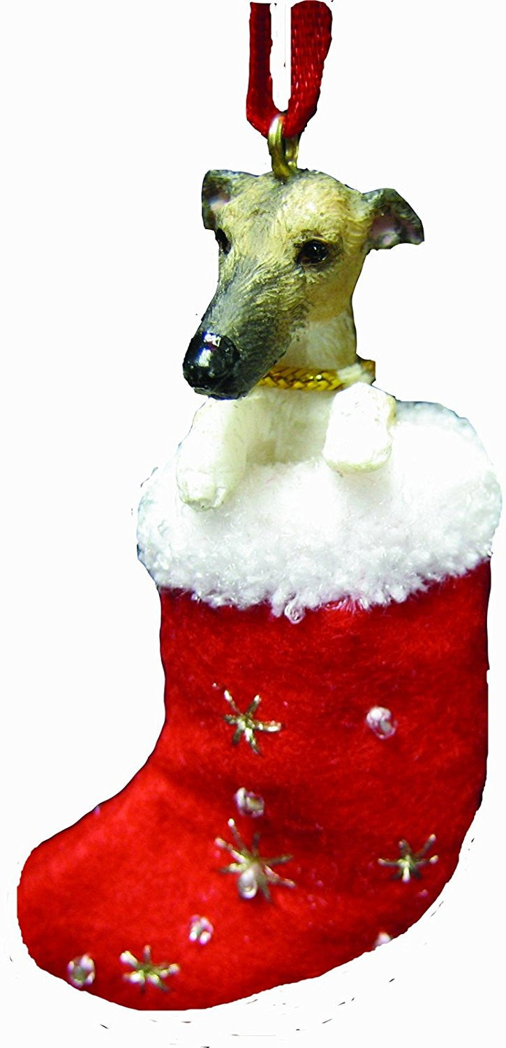 Santa's Little Pals Greyhound Brindle Christmas Ornament