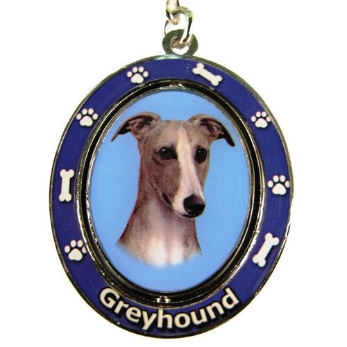Greyhound Fawn Dog Spinning Keychain