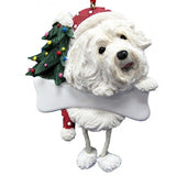 Dangling Leg Havanese Dog Christmas Ornament