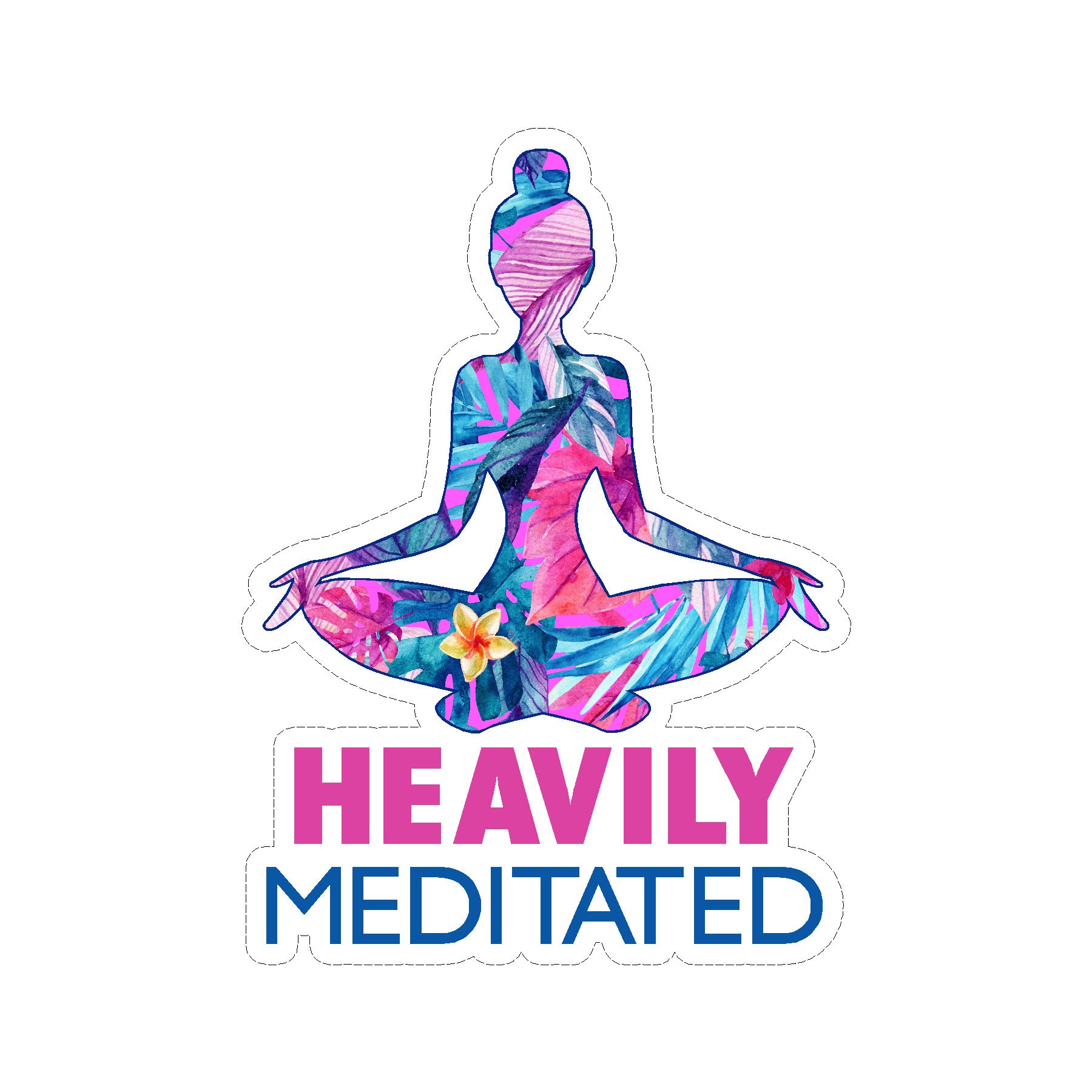 Heavily Meditated Yoga Vinyl Sticker