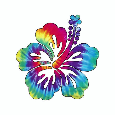 Hibiscus Flower Tie Dye Vinyl Car Sticker