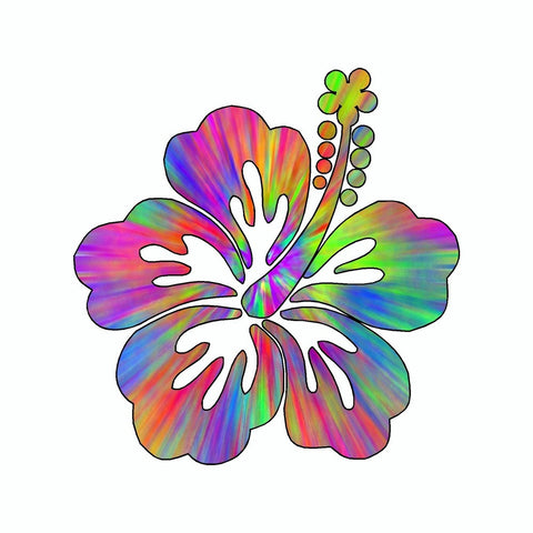 Hibiscus Flower Tie Dye Vinyl Car Sticker