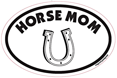 Horse Mom Euro Style Oval Dog Magnet