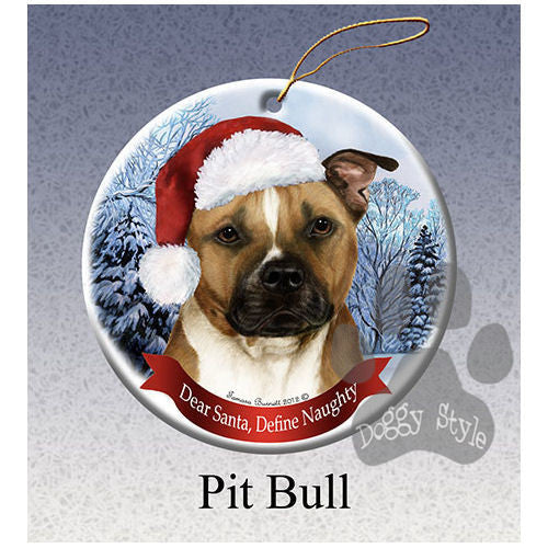 Pit Bull Brindle Howliday Dog Christmas Ornament
