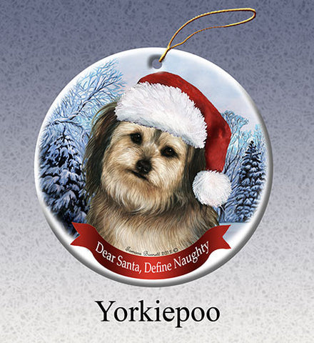 Yorkiepoo Howliday Dog Christmas Ornament