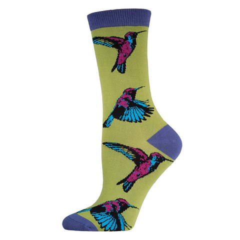 Hummingbird Bird Socks Women's Citron