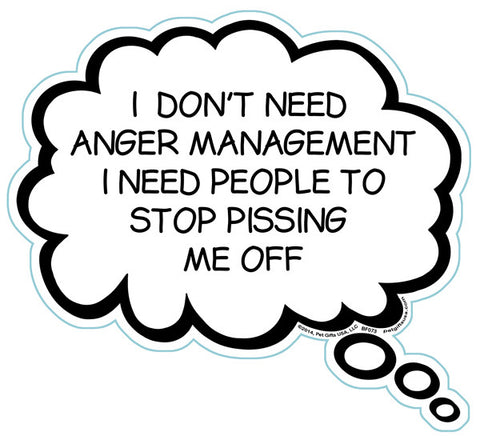 I Don't Need Anger Management, I Need People To Stop Pissing Me Off Brain Fart Car Magnet