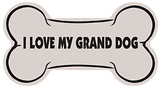 I Love My Grand Dog Bone Car Sticker