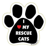I Love My Rescue Cats Dog Paw Magnet