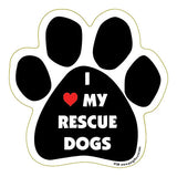 I Love My Rescue Dogs Dog Paw Magnet