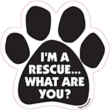I'm A Rescue...What Are You? Dog Paw Magnet