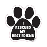 I Rescued My Best Friend Dog Paw Quote Magnet