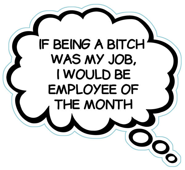 If Being A Bitch Was My Job I'd Be Employee Of The Month Brain Fart Car Magnet