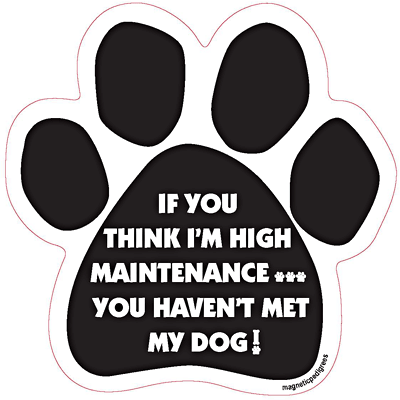 If You Think I'm High Maintenance You Should See My Dog Paw Magnet