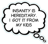 Insanity Is Hereditary, I Got It From My Kids Brain Fart Car Magnet