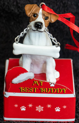 Jack Russell Terrier Statue Best Buddy Christmas Ornament