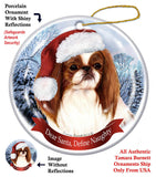 Japanese Chin Red Howliday Dog Christmas Ornament