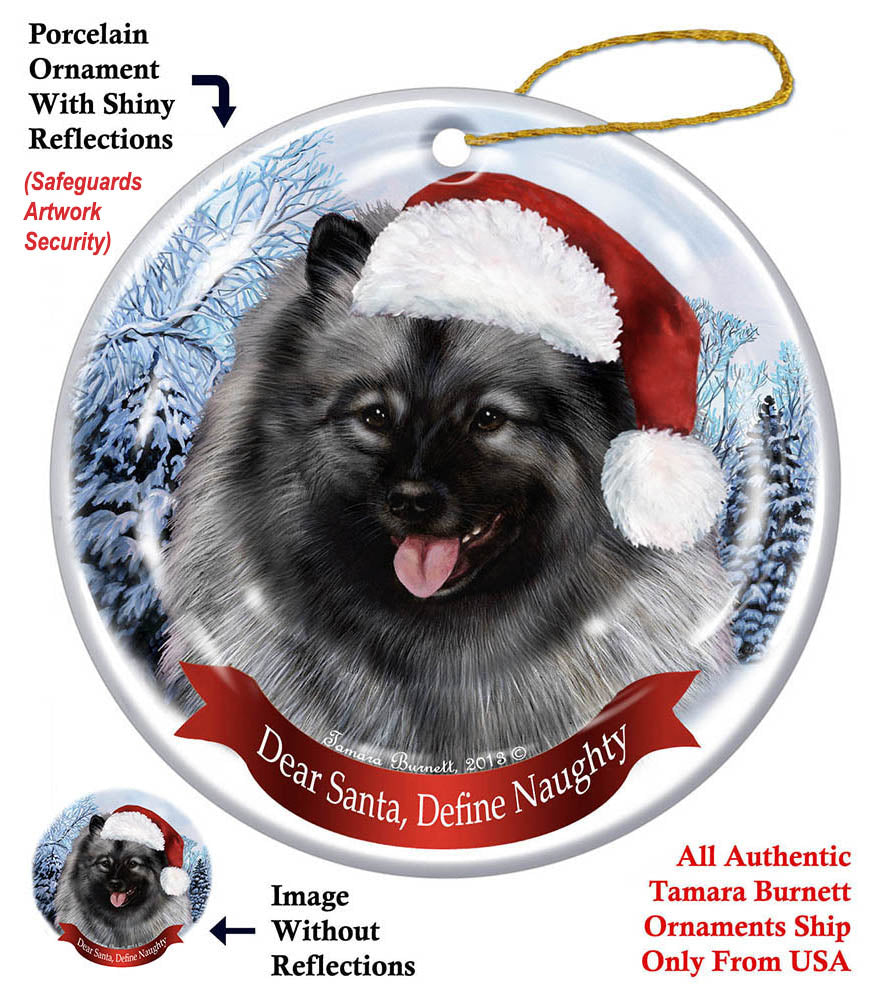 Keeshond Howliday Dog Christmas Ornament