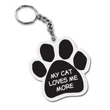 Dog Paw Key Chain My Cat Loves Me More FOB Key Ring