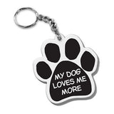 Dog Paw Key Chain My Dog Loves Me More FOB Key Ring