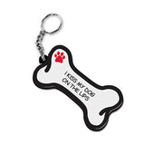 Dog Bone Key Chain I Kiss My Dog On The Lips FOB Key Ring