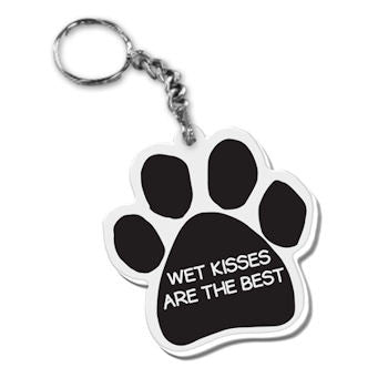 Dog Paw Key Chain Wet Kisses Are The Best FOB Key Ring