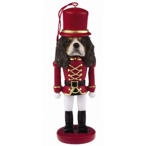 King Charles Cavalier Spaniel Tri-Color Dog Toy Soldier Nutcracker Christmas Ornament