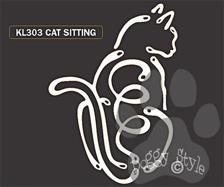 K Line Sitting Cat 2 Car Window Decal Tattoo