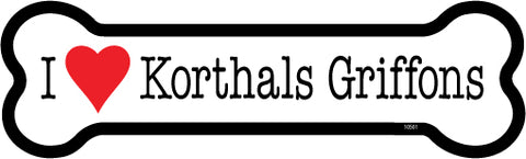 I Love Korthals Griffons Dog Bone Magnet