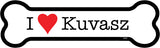 I Love Kuvasz Dog Bone Magnet