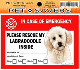 Labradoodle Emergency Window Cling