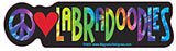 Peace Love Labradoodle Yippie Hippie Dog Car Sticker