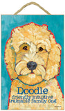 Labradoodle Ursula Dodge Wood Dog Sign