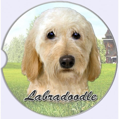 Labradoodle Yellow Sandstone Absorbent Dog Breed Car Coaster