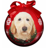 Labradoodle Cream Shatterproof Dog Christmas Ornament