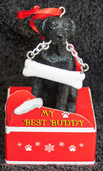 Labrador Black Statue Best Buddy Christmas Ornament