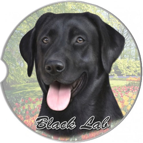 Labrador Black Sandstone Absorbent Dog Breed Car Coaster