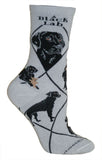 Labrador Black Dog Breed Gray Lightweight Stretch Cotton Adult Novelty Socks