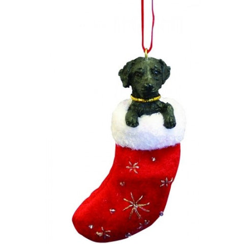 Santa's Little Pals Labrador Retriever Black Christmas Ornament