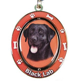 Labrador Retriever Black Dog Spinning Keychain