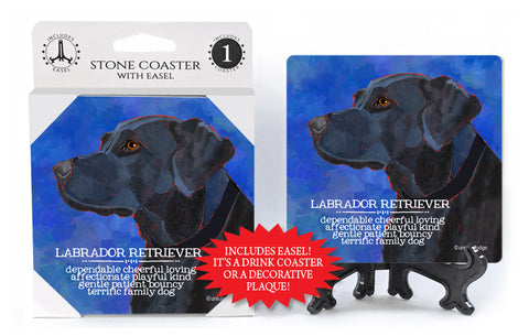 Labrador Black Dog Ursula Dodge Drink Coaster
